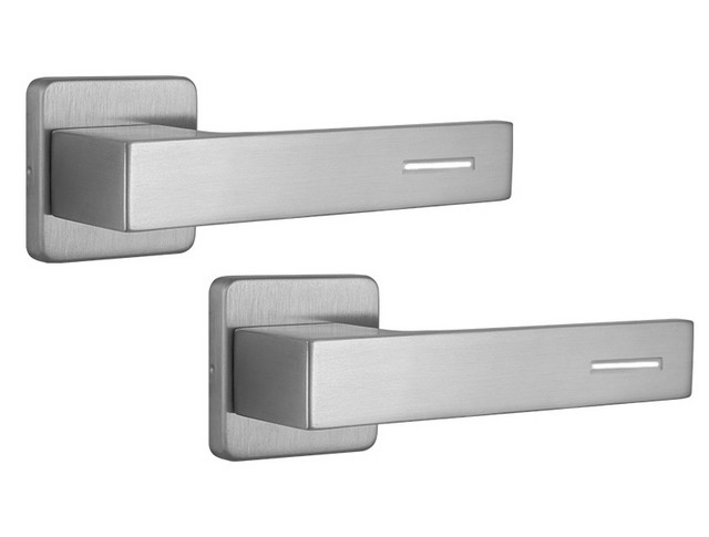 Ручка дверна Rostex Ravena Lumino H53 38-52 мм нержавіюча сталь/синій (Чехія)