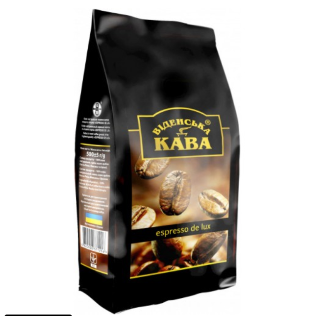 Кава в зернах Арабіка Робуста Віденська кава Espresso Delux 500 г