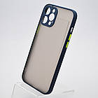 Чохол з напівпрозорою задньою кришкою Matte Color Case Full Camera для iPhone 12 Pro Max Blue, фото 2