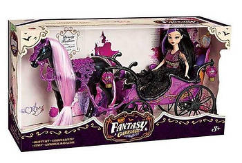 Карета з конем для ляльки з конем "Нічна леді" (кінь ходить, світло, звук) 408 А