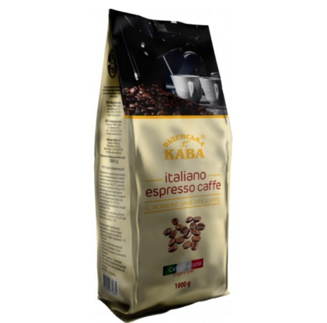 Кава у зернах 1 кг купаж Віденська кава Italiano espresso Caffe