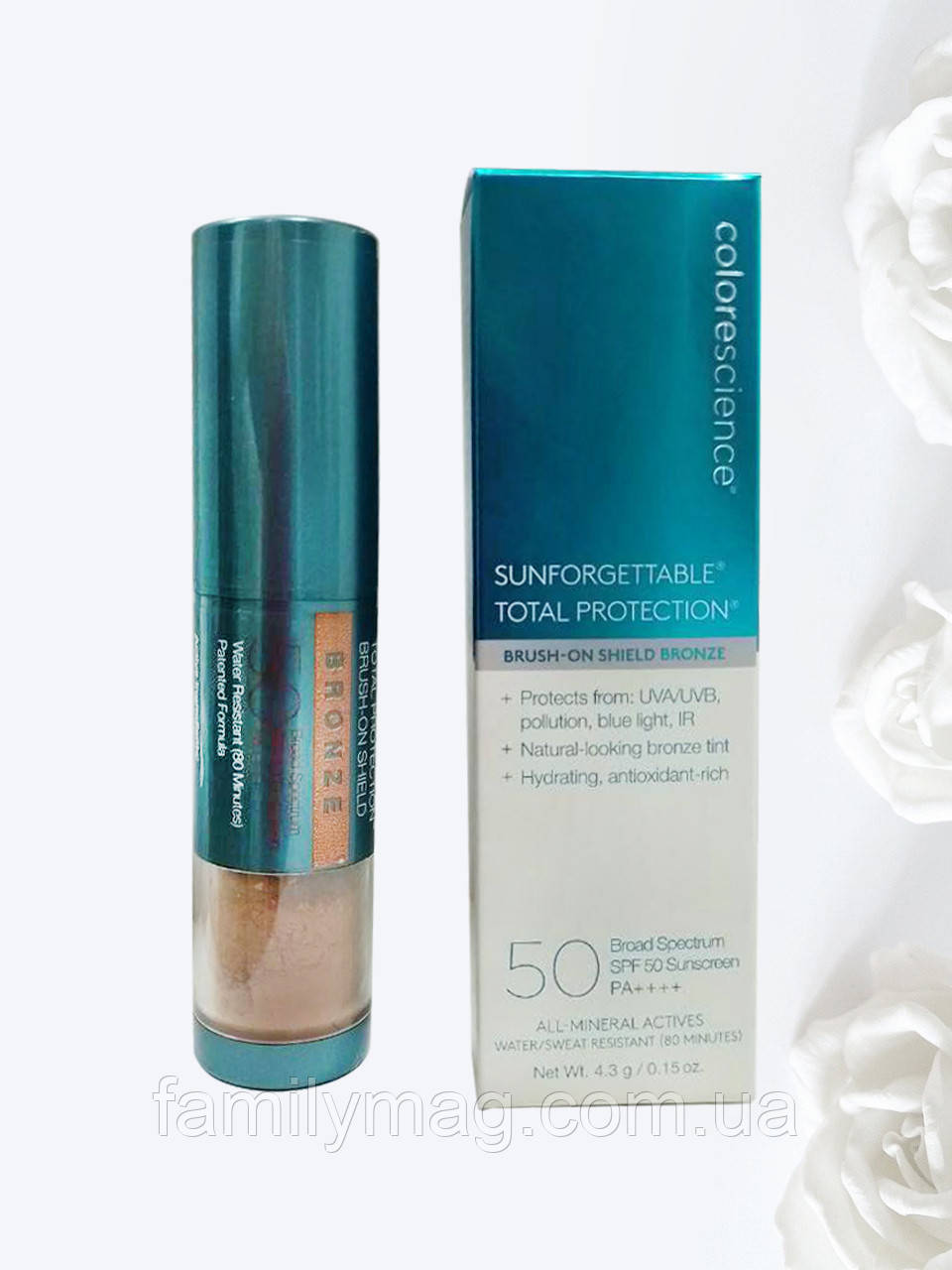 Сонцезахисна пудра з пензлем SPF50 Sunforgettable Total Protection Brush-On Shield (Bronze) Colorescience 6 г