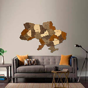 Карта України з дерева 3д з повним гравіюванням