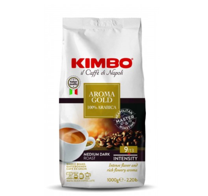Кава у зернах 1 кг купаж Кімбо KIMBO AROMA GOLD 100% ARABICA