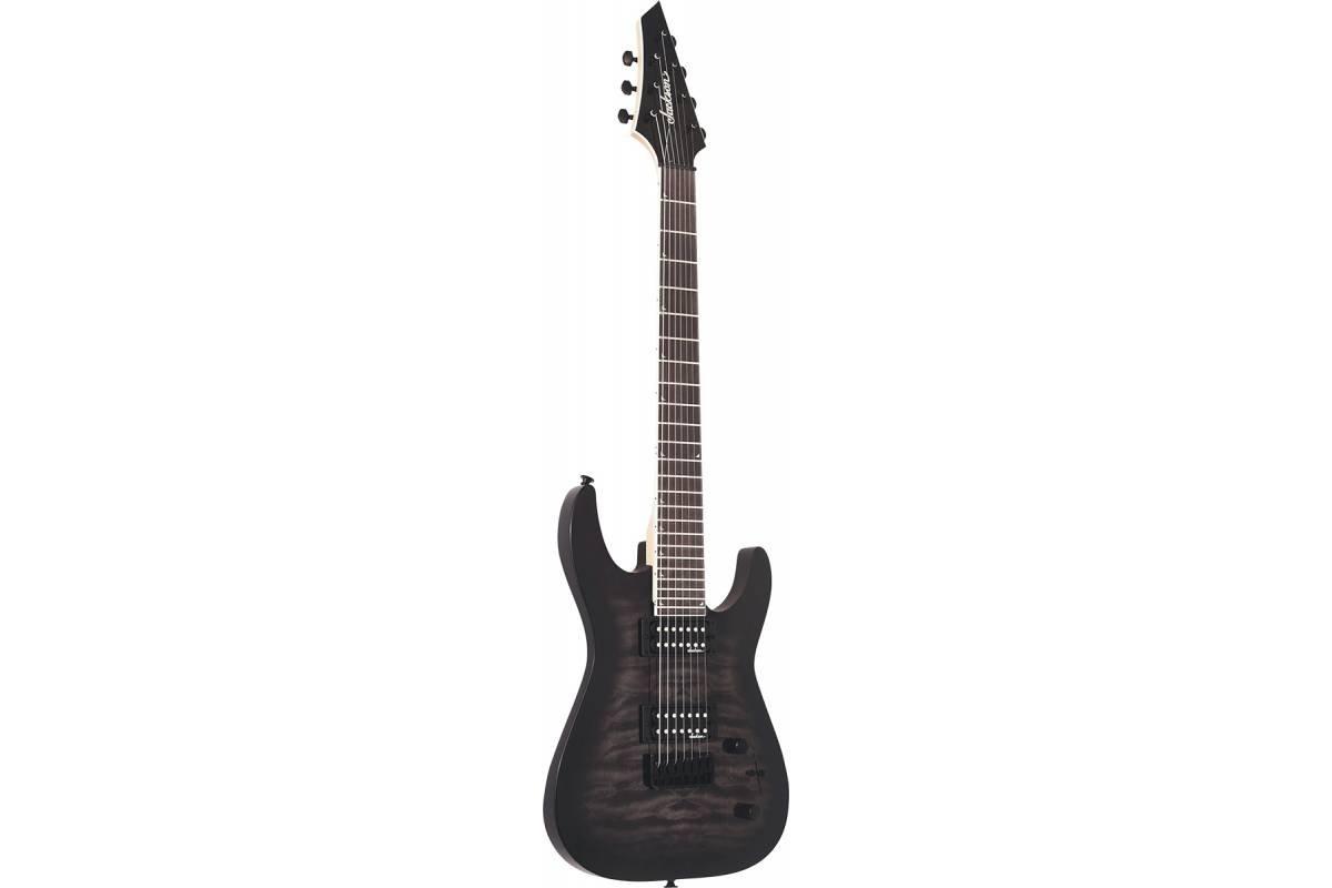 Електрогітара JACKSON JS22Q-7 DKA DINKY ARCH TOP HT TRANSPARENT BLACK BURST, фото 1