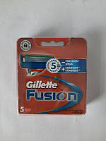 Касети для гоління чоловічі Gillette Fusion 5 шт. ( Картриджі,леза Жиллет фьюжін Німеччина оригінал ), фото 1