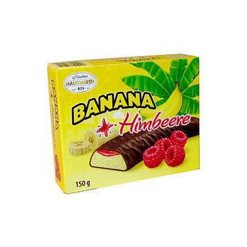 Суфле в шоколаді Hauswirth Banane Plus Himbeere малина 150 г, 24шт/ящ