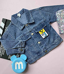 Дитячий джинсовий піджак з емблемою "J" Блакитний 43521, 104, Блакитний, Унісекс, Весна Літо, 92