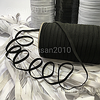 Резинка швейная текстильная плоская черная - 3 мм / длина 132 м
