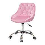 Стул майстра Форо з гудзиками фрезія бархат на колесах, фото 3