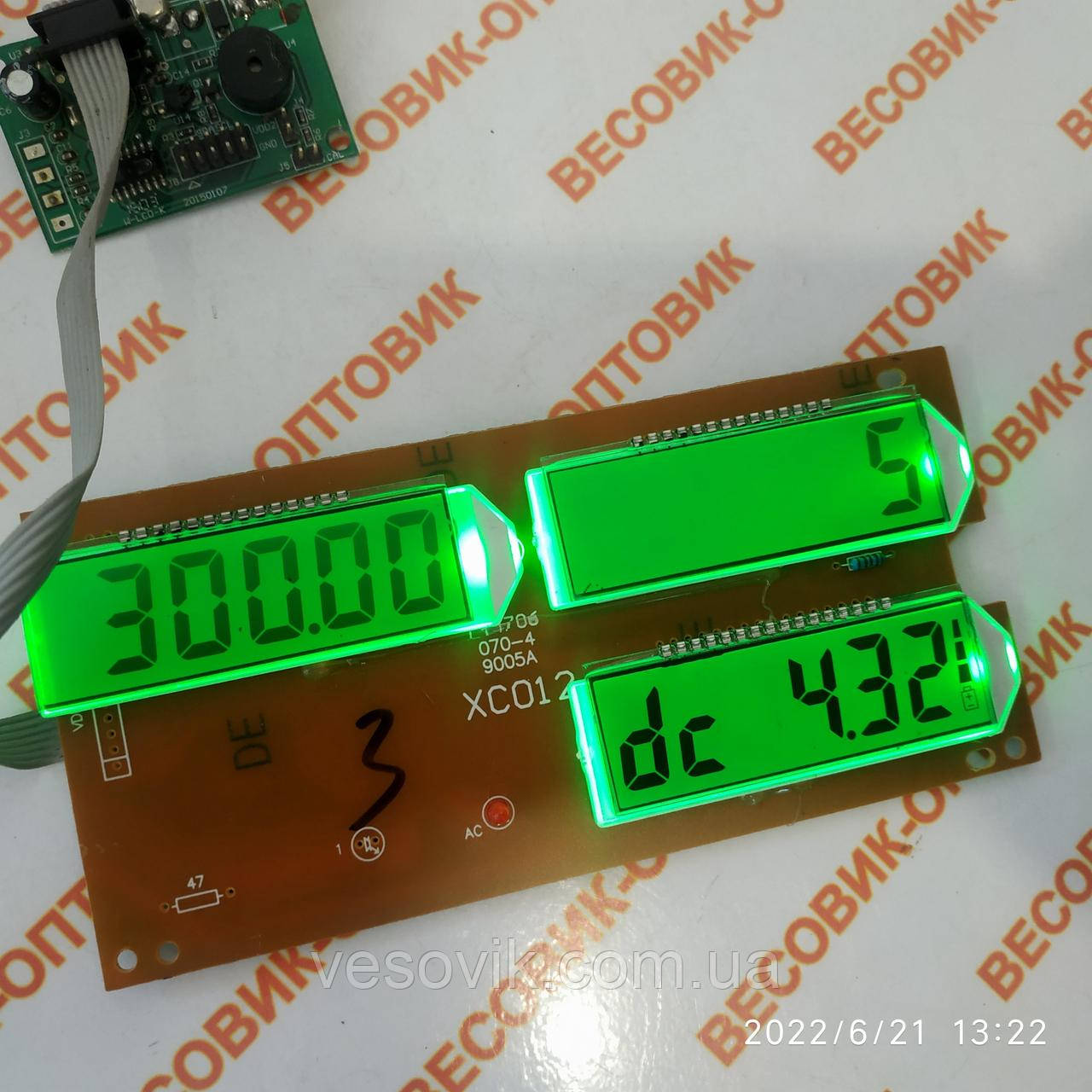 Плата индикации Олимп 3v XC012 (аналог HY9005А и LT-4706) для торговых весов - фото 1 - id-p1636506189