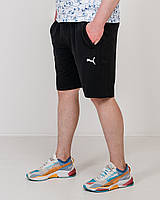 Чоловічі трикотажні шорти Puma великого розміру, чорного кольору.