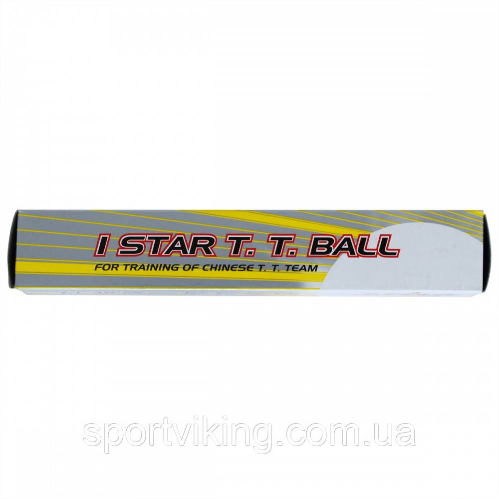 М'ячі для настільного тенісу DHS 1 star, упаковка 6 шт.