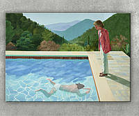 SALE Дэвид Хокни «Портрет художника (Бассейн с двумя фигурами)» плавающий мальчик горы красивый вид 120х80