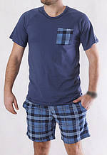 Чоловіча піжама з шортами. Піжама літня чоловіча.  Літня піжама для чоловіків. Костюм домашній (футболка+шорти).