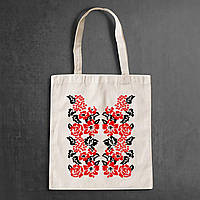 Эко-сумка, шоппер, повседневная с принтом "Украинский орнамент цветы и калина" Push IT