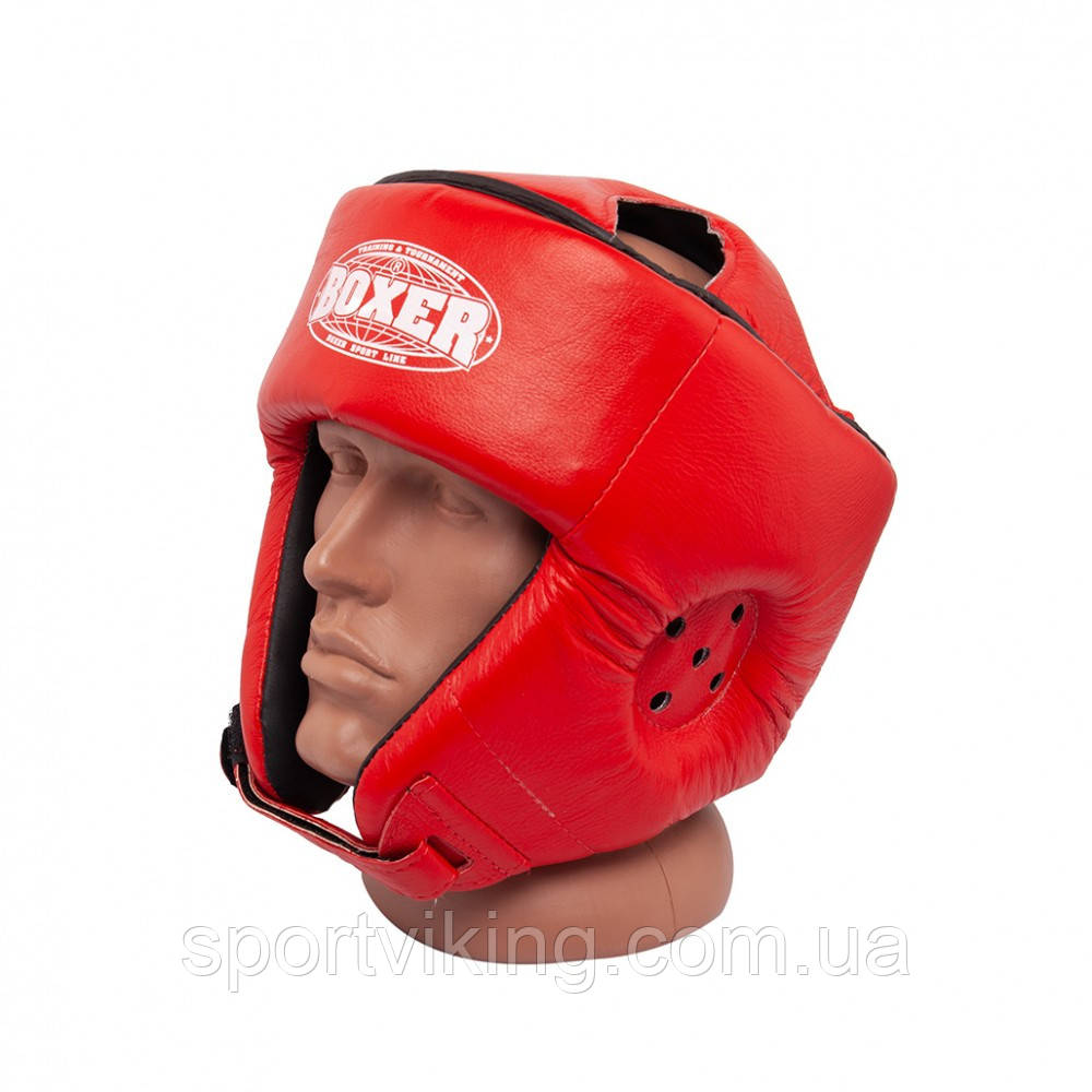 Шолом карате BOXER L шкіра 0,8-1 мм червоний