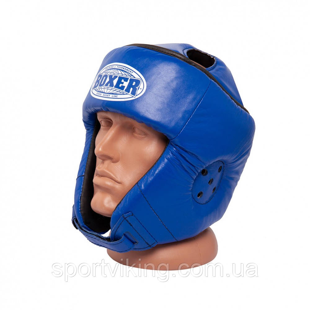 Шолом карате BOXER L шкіра 0,8-1 мм синій