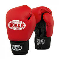 Рукавички боксерські BOXER 10 oz шкіра 0,8-1 мм червоні