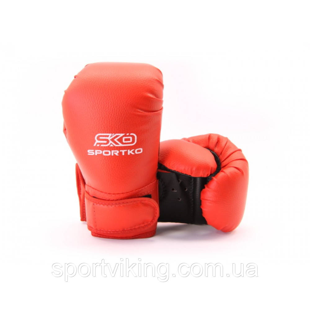 Рукавички боксерські дитячі 6 OZ Sportko 6-8 років колір червоний