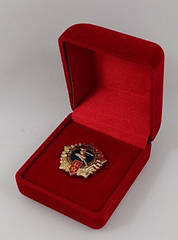 Футляр квадратний для нагород, медалей, орденів, монет, піктограм червоний оксалітний 220/к
