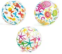 Мяч надувной пляжный разноцветный, 61см, в кульке, 24-15,5см