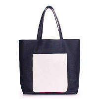 Жіноча шкіряна сумка POOLPARTY Mania (mania-darkblue-white)