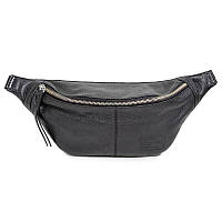 Поясная кожаная сумка-бананка Poolparty PLPRT (waistbag-leather-black)