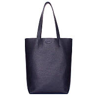 Жіноча шкіряна сумка-шоппер Poolparty Iconic Темно-синя (iconic-darkblue)