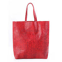 Женская кожаная сумка POOLPARTY City (leather-city-croco-red)