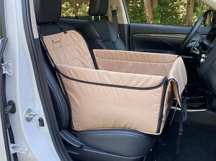 Автогамак Трансформер для Собак Happy Travel Beige 1/3 заднього сидіння 45х145см