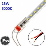Світлодіодна лінійка 220V 1м 13W 6500К IP44 прозора, фото 3