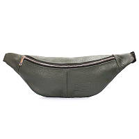 Поясная кожаная сумка Poolparty PLPRT Темно-зеленый (waistbag-leather-darkgreen)