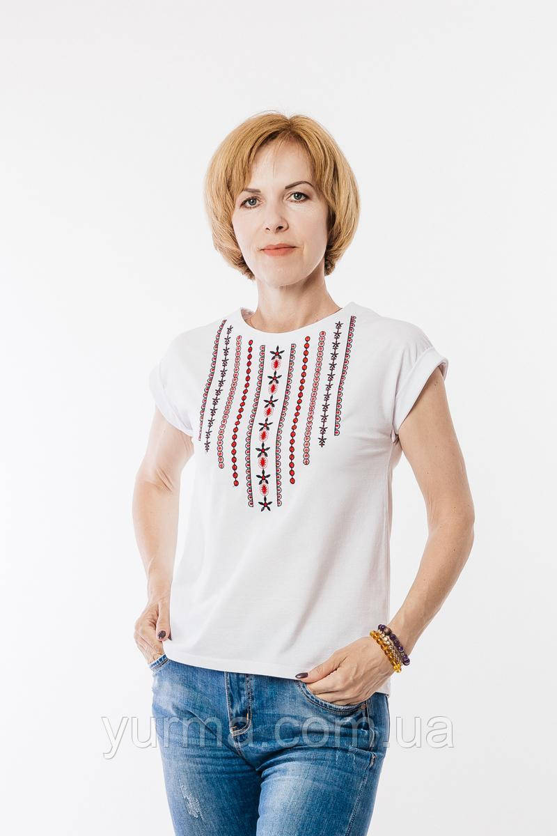 Вишиванка-футболка жіноча, біла Юрма одяг