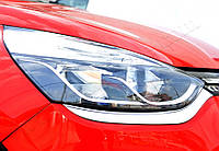 Накладки на передние фонари (реснички) Renault Clio IV 5D/SW (2012-) нерж. 2 шт.