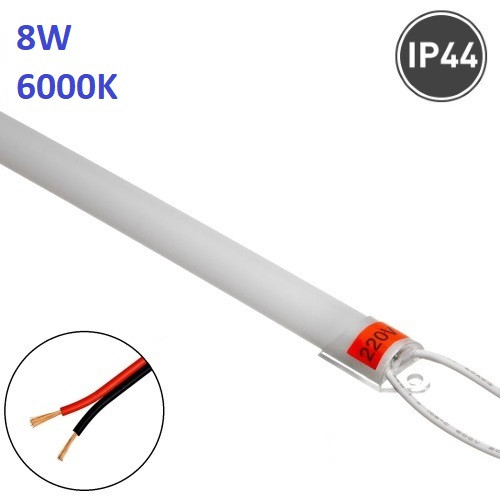 Світлодіодна лінійка 220V 600мм 8W 6000К IP44
