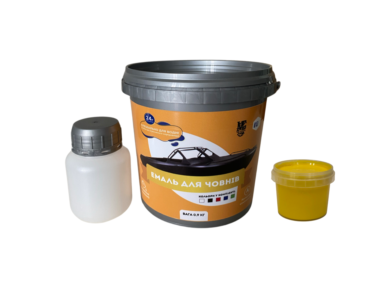 Емаль для човнів, яхт, катерів епоксидна двокомпонентна Feniks 900г Жовта