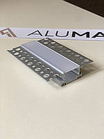 Врізний профіль для гіпсокартону з LED каналом 73x33x18,5