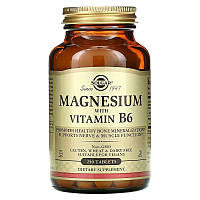 Магній з вітаміном В6, Solgar Magnesium with vitamin B6, 250 таблеток