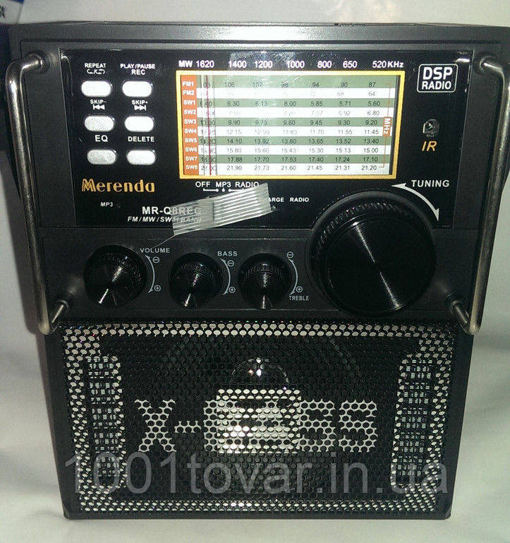 Радіоприймач Merenda MR-Q8REC, USB/SD, з функцією запису і з пультом, фото 1