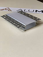 Врізний профіль для гіпсокартону з LED каналом 88x48x18,5