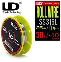 UD Roll Wire SS316L. Проволока из нержавейки 0.4 mm / /26 Ga в катушке. Оригинал.