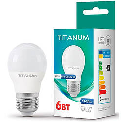 LED лампа TITANUM G45 6W E27 4100K Біле світло