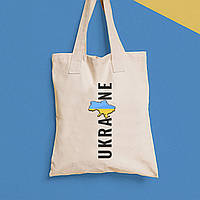 Эко-сумка, шоппер, повседневная с принтом "Ukraine (вертикальная надпись)" Push IT