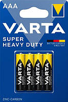 Батарейка R03 ААA 1.5V VARTA Zinc-Carbon SUPER HEAVY DUTY 4шт( мизинчик)