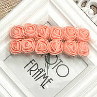 Букет трояндочок з фоамірану в фатині 2 см, персикові