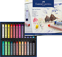 М'яка пастель з паперовим тримачем Faber-Castell Soft pastels, 70 мм, Крейди, 24 кольори