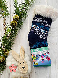 Шкарпетки дитячі овеча шерсть від  24 до 32 місяців чорно-синій
