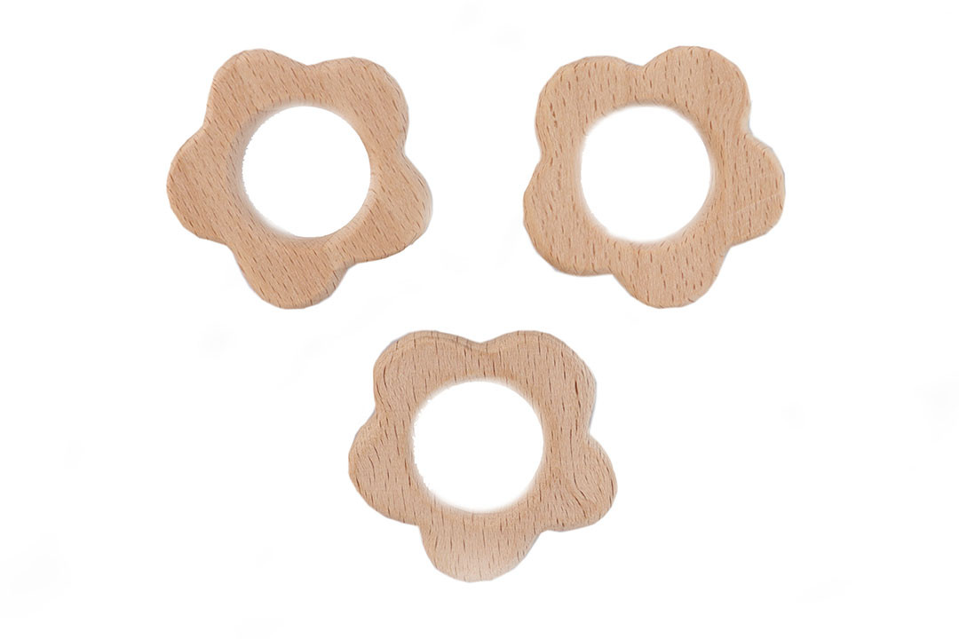 Гризунок дерев'яний "Квіточка", 55*55*10 мм, фото 1