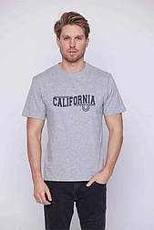 Чоловіча футболка сірого кольору з написом California великих розмірів